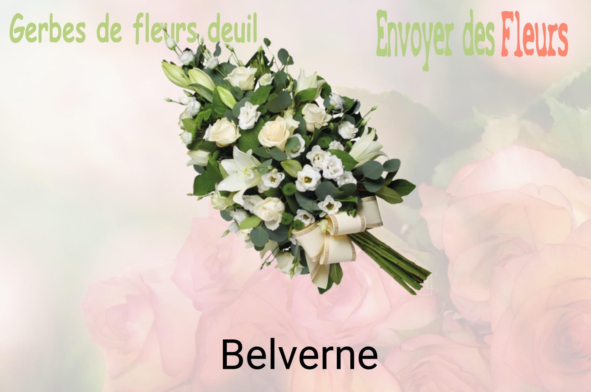 Gerbe de fleurs de deuil livrée à Belverne